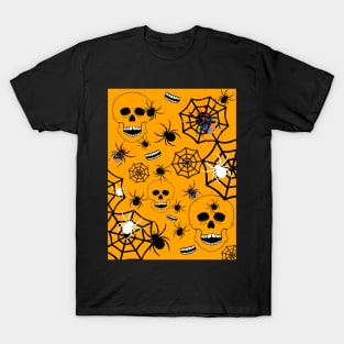 HALLOWEEN  Skeleton And Spiders T-Shirt